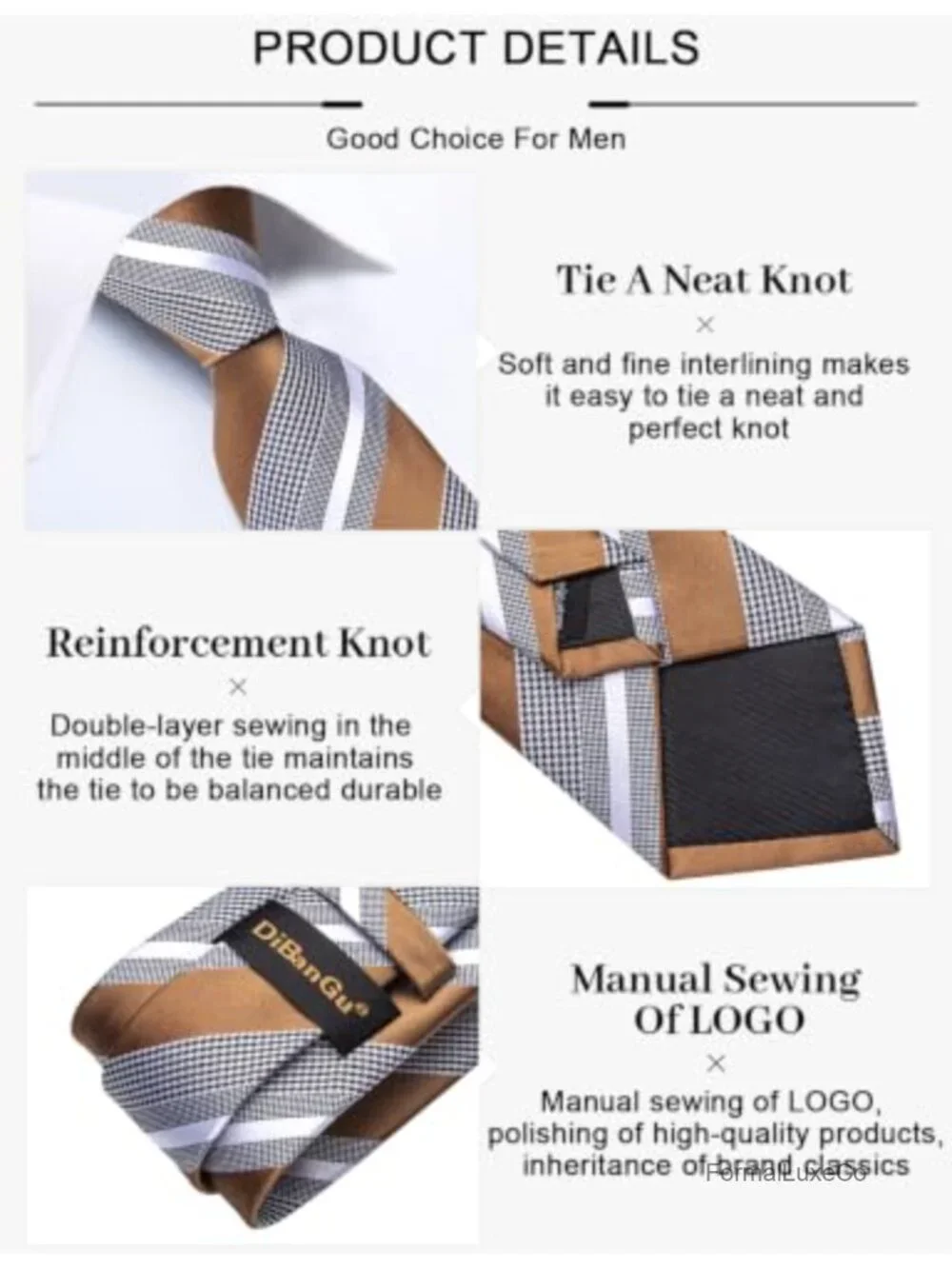 Silk Blend Striped Tie and Pocket Square Set for Men, Wedding Gift, Formal